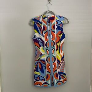 ZARA Geometric Retro Sleeveless Mini Dress, Size XS, New With Tags